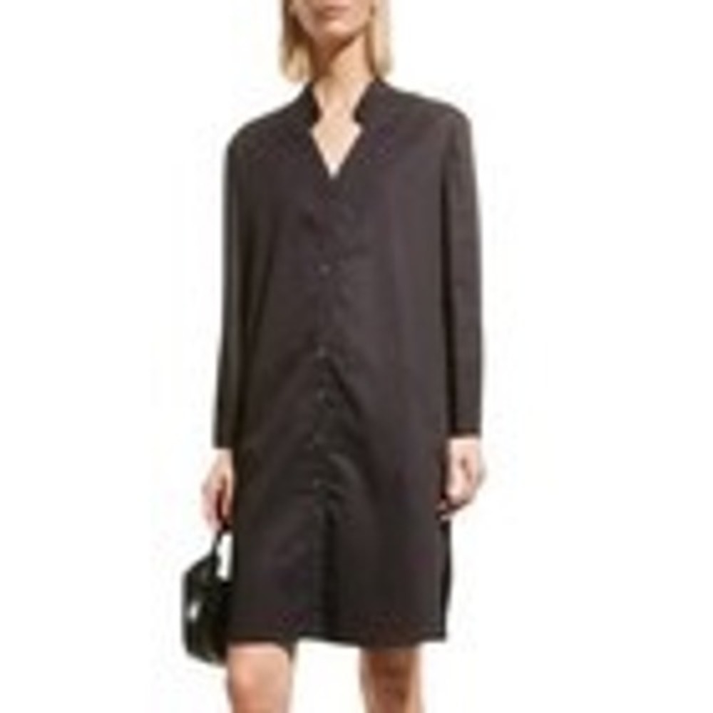 Harshman New Toula Tunic Shirt Dress Knee Length Black Size Medium‎